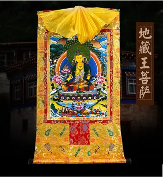 Veleprodaja budistički lanca-120 cm veliki Tibetanski budizam svila bodhisattva кшитигарбха Дизанг пуса Buda Thang-ha Тханка slika