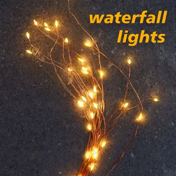 Vijence na baterije Five Branchs s baterijskim napajanjem RGB Led Waterfall Svjetla Dekoracija za vjenčanje, božićno drvce, domaće vrt