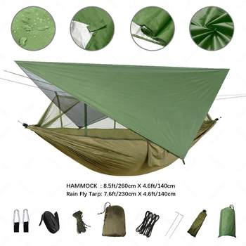 Viseća za kampiranje na otvorenom s mrežama protiv komaraca i oborinskih šatorom Pribor opreme za Zbrinjavanje Pješačkih krevet Prijenosni viseća za opstanak