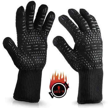 Visoke temperature silikonske rukavice 500 800 stupnjeva, gorenje, za roštilj, арамидные rukavice za roštilj