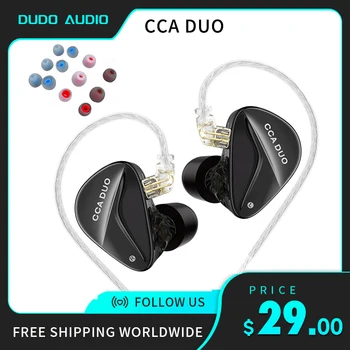 Visokih performansi внутриканальный monitor CCA DUO, Slušalice sa dva Dinamične vozače, HiFi Slušalice Bass s Посеребренным kabelom