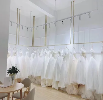 Vjenčanje vješalica za prikazivanje studijska haljine, rok za pokazivanje odjeće, prodavnica muške i ženske odjeće, stropni vješalica vješalica za odjeću