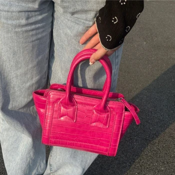 Xiuya, moderan torba preko ramena za žene, ružičasto-crvena torba od umjetne kože u stilu харадзюку, ljetna vintage elegantnu dizajnersku torbu preko ramena