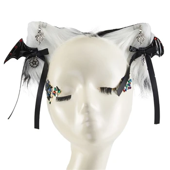 Y166 bobby pin za kosu s mekanim ušima, dekor u obliku krila šišmiša, šarmantan kape s лисами za kostim stranke