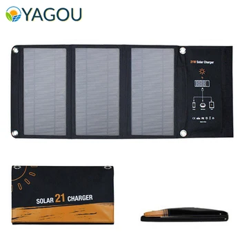 YAGOU 21 W Sklopivi Na Otvorenom Solarni Panel 5 U Brzo 2,0 USB Port Prijenosni Solarni Punjač za Mobilni Telefon Power Bank Solarni Paneli