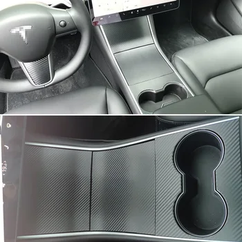Za tesla model 3 model X S Unutarnje središnja upravljačka ploča vrata ručka naljepnice od karbonskih vlakana, pribor za styling automobila