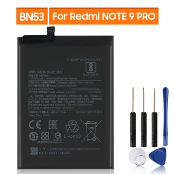 Zamjenjiva Baterija BN53 Za Xiaomi Redmi Note 9 Pro baterija baterija baterija baterija Baterija Telefona 5020 mah