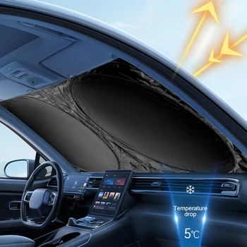 Štitnik za sunce na prednjem staklu automobila, UV-zaštitni zaslon, štitnik za sunce, poklopac vjetrobranskog stakla, pregibno klizni vjetrobransko staklo na automobilu, automatsko zavjese 150x70 cm