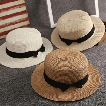 Ženska солнцезащитная šešir, slatka praktičan dekor s lukom, ženski godišnji соломенный odijelo, pribor, šešir ribar za putovanja