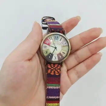 Ženski sat sa okruglog lice, pokazivač, podesivim remenom, антиударной vintage ukrasne kopče, satovi, u etničkom stilu