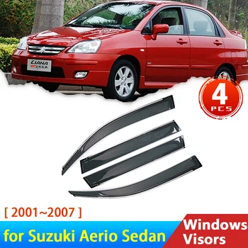 Ветрозащитный ekran za Suzuki Aerio limuzina 2006 Balen 2001 ~ 2007 Liana 2004 Pribor, jedinstvenost, auto vjetar vizirom, zaštita od kiše, obrve
