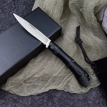Дамасский mini-sklopivi džepni nož s drškom od aluminijske legure za opstanak EDC noževa za kampiranje lovački alat
